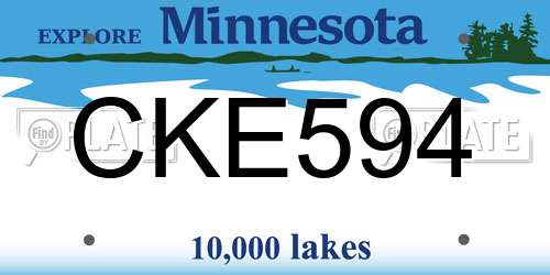 CKE594 Minnesota License Plate