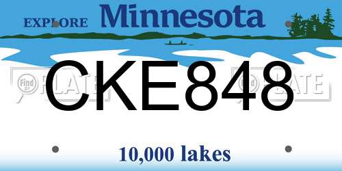 CKE848 Minnesota License Plate