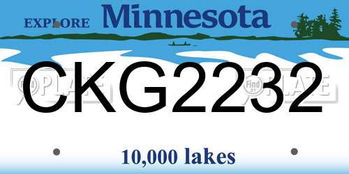 CKG2232 Minnesota License Plate