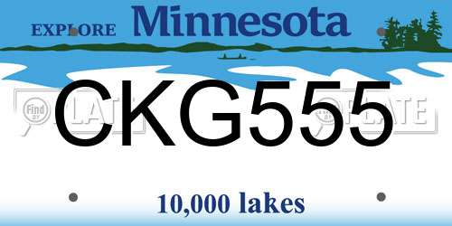 CKG555 Minnesota License Plate