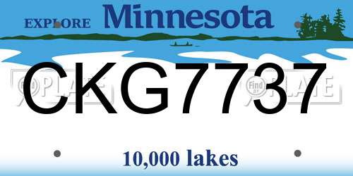 CKG7737 Minnesota License Plate