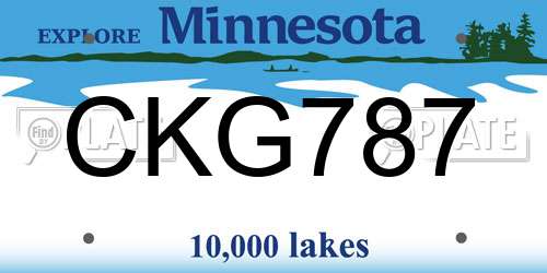 CKG787 Minnesota License Plate