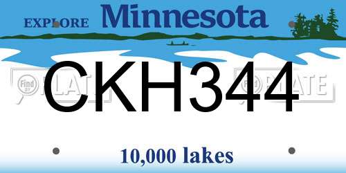 CKH344 Minnesota License Plate