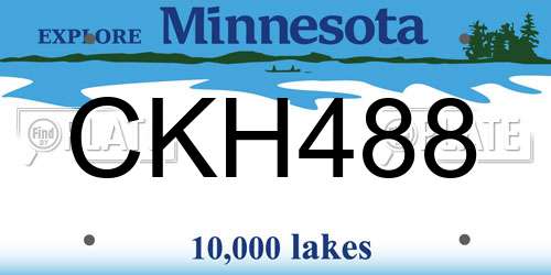 CKH488 Minnesota License Plate