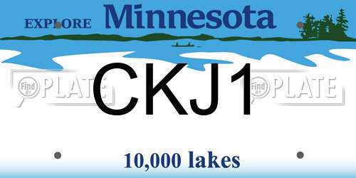 CKJ1 Minnesota License Plate