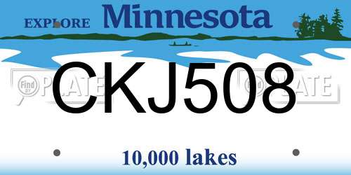 CKJ508 Minnesota License Plate