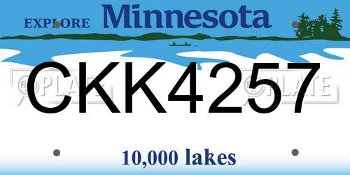 CKK4257 Minnesota License Plate