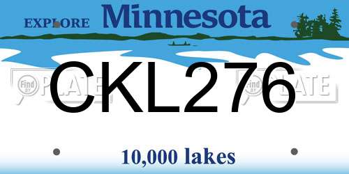 CKL276 Minnesota License Plate