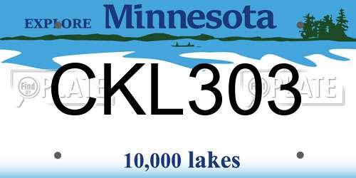 CKL303 Minnesota License Plate