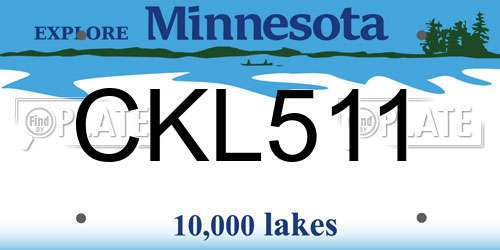CKL511 Minnesota License Plate