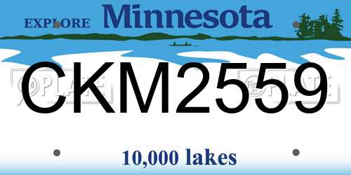 CKM2559 Minnesota License Plate