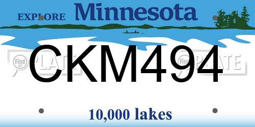 CKM494 Minnesota License Plate