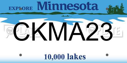 CKMA23 Minnesota License Plate