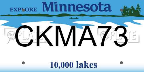 CKMA73 Minnesota License Plate
