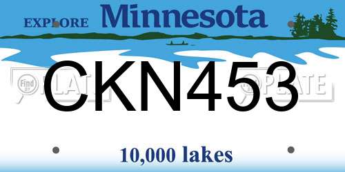 CKN453 Minnesota License Plate