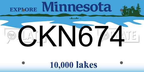 CKN674 Minnesota License Plate