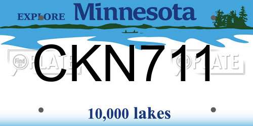 CKN711 Minnesota License Plate