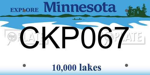CKP067 Minnesota License Plate