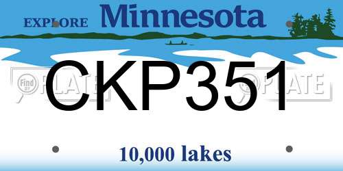 CKP351 Minnesota License Plate