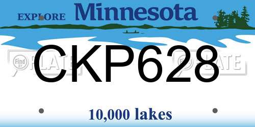 CKP628 Minnesota License Plate