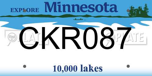 CKR087 Minnesota License Plate