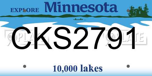 CKS2791 Minnesota License Plate