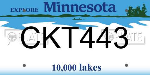 CKT443 Minnesota License Plate