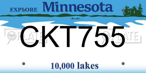 CKT755 Minnesota License Plate