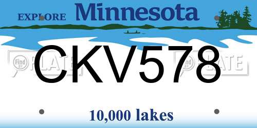CKV578 Minnesota License Plate