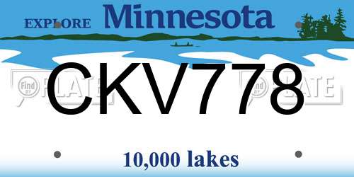 CKV778 Minnesota License Plate