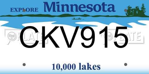 CKV915 Minnesota License Plate