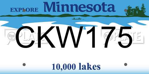 CKW175 Minnesota License Plate