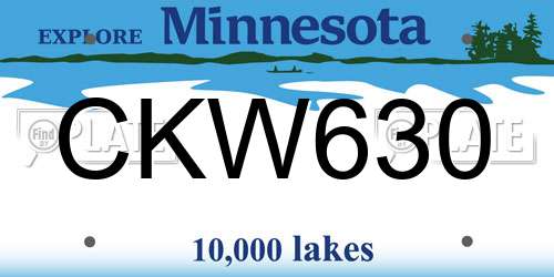 CKW630 Minnesota License Plate