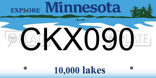 CKX090 Minnesota License Plate