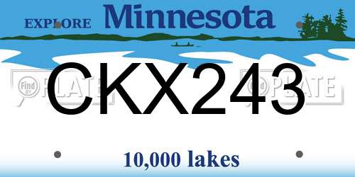CKX243 Minnesota License Plate