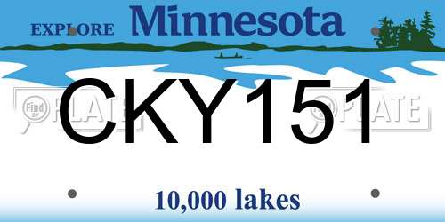 CKY151 Minnesota License Plate