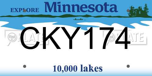 CKY174 Minnesota License Plate