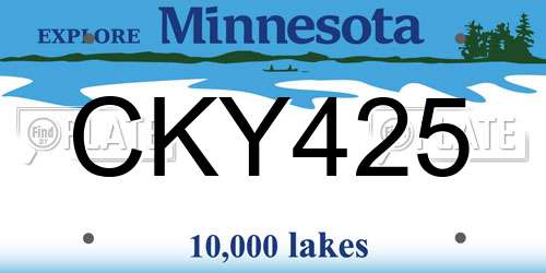 CKY425 Minnesota License Plate