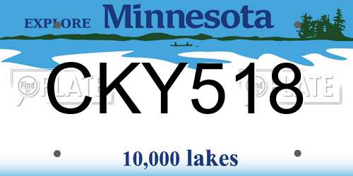 CKY518 Minnesota License Plate
