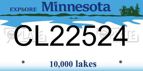 CL22524 Minnesota License Plate