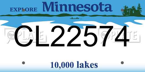 CL22574 Minnesota License Plate