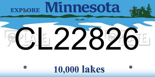 CL22826 Minnesota License Plate