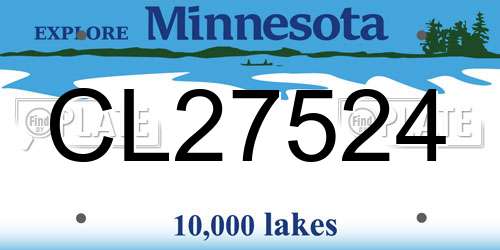 CL27524 Minnesota License Plate
