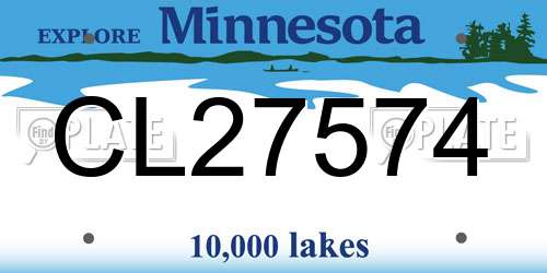 CL27574 Minnesota License Plate