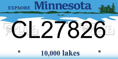 CL27826 Minnesota License Plate