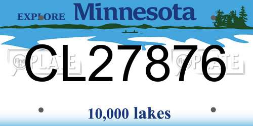 CL27876 Minnesota License Plate