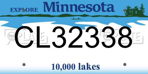 CL32338 Minnesota License Plate