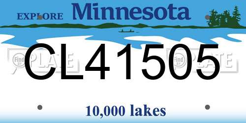 CL41505 Minnesota License Plate