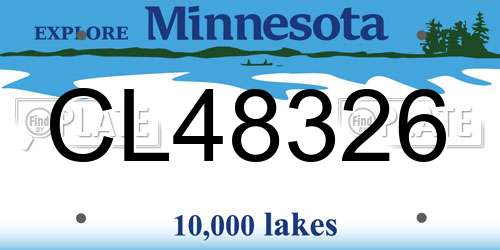 CL48326 Minnesota License Plate