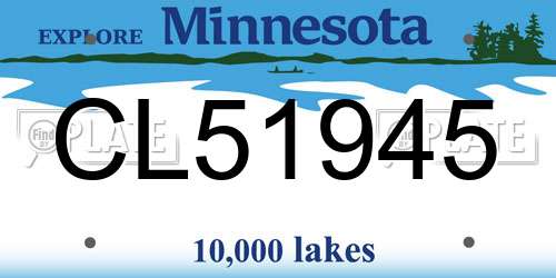 CL51945 Minnesota License Plate